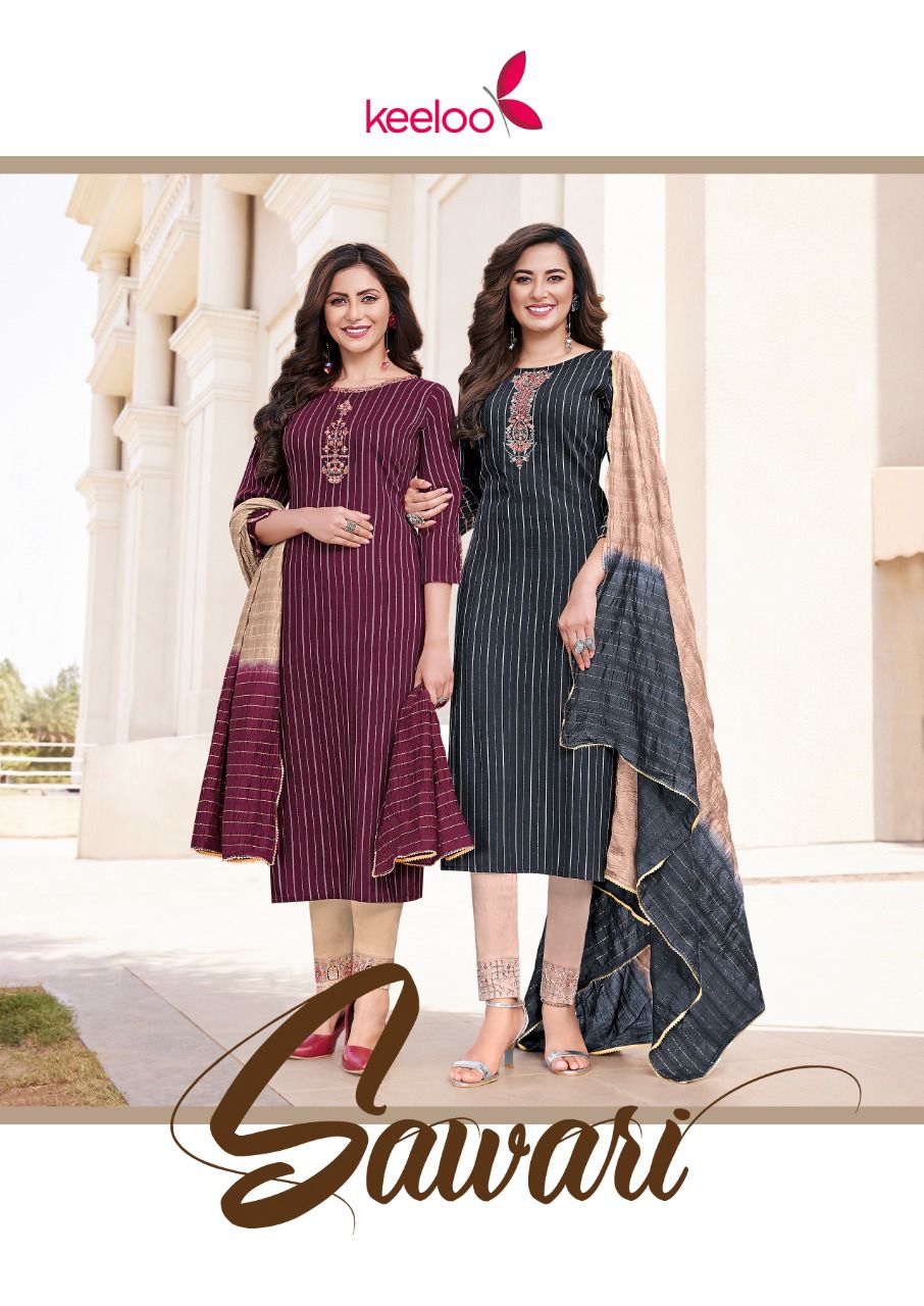 Keeloo Sawari Vol 1 Ethnic Wear Wholesale Kurti Pant With Dupatta Catalog
